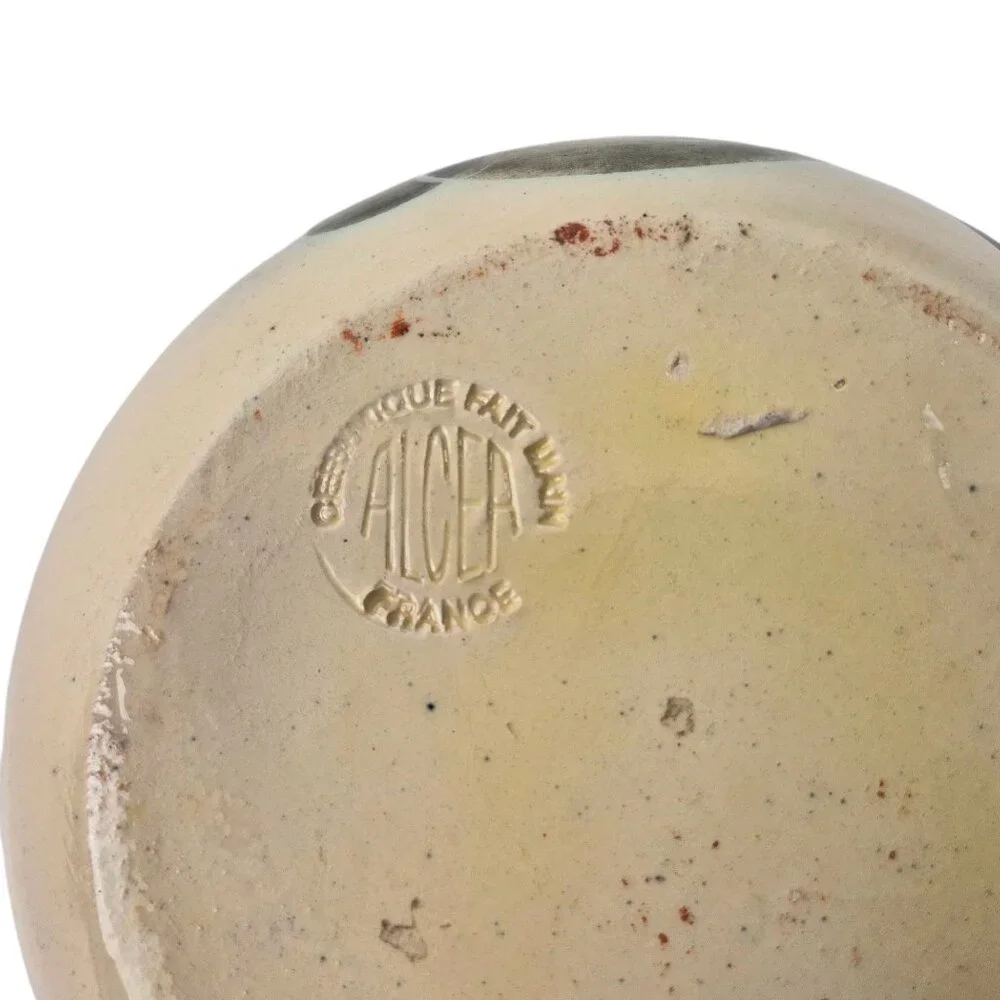 Alcea Ceramic Fait Main France Covered Bowl Hand Painted Earthenware Blue Green - Picture 9 of 10